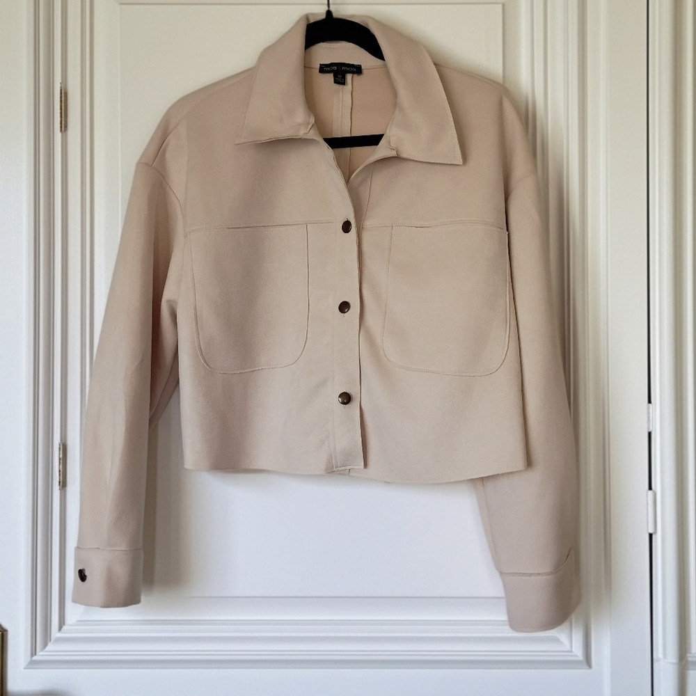 Beige Women's Jacket Faux Suede Moa Moa M